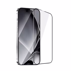 Apsauginis stiklas su metalo rėmu skirtas iPhone 16 Plus 6,7", juodas rėmas