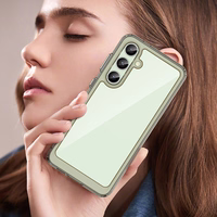 Kosmoso dėklas su gelio rėmu Samsung Galaxy S24 FE - permatomas juodas