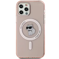 Karl Lagerfeld IML Choupette Magnetinis dėklas iPhone 12/12 Pro - rožinis