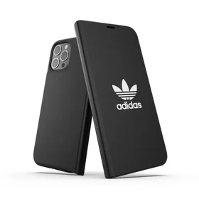 Adidas OR knygos tipo dėklas BASIC iPhone 12 Pro Max - juodas ir baltas