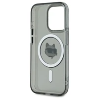 Karl Lagerfeld KLHMP15XHLSCHK iPhone 15 Pro Max 6.7" juodas kietasis dėklas IML Metal Choupette Head Magnetinis (MagSafe)