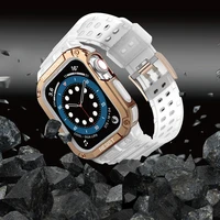 Protect dirželis Apple Watch 38/40/41mm šarvuotas dėklas dirželis - permatomas, rožinis auksas