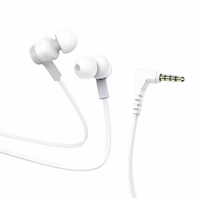 HOCO laidinės ausinės Jack 3,5 mm su mikrofonu M86 baltos