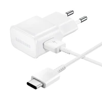 Samsung EP-TA200EWE USB-A 15W sieninis įkroviklis su EP-DR140AWE USB-A - USB-C kabeliu (OOB Bulk - pakaitinė pakuotė) - baltas