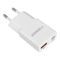 VEGER sieninis įkroviklis USB A + USB C QC PD 30W 30W1A1C baltas