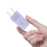 "Tech-Protect" NCM33 PD 33W QC3.0 USB-C / USB-C sieninis įkroviklis - violetinės spalvos