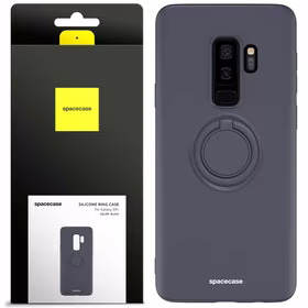 Spacecase Silikoninis dėklas su žiedu Galaxy S9+ juodas