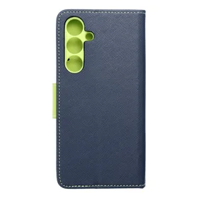 FANCY knygos dėklas SAMSUNG S24 FE tamsiai mėlynas / žalias