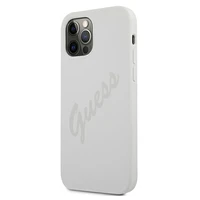 Guess GUHCP12LLSVSCR iPhone 12 Pro Max 6.7" kreminis kietasis dėklas Script Vintage
