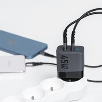 FORCELL F-ENERGY GaN VT-39 pilkas kelioninis įkroviklis Type C + USB A PD QC4.0 4A 45W