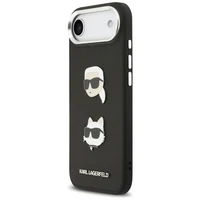 KARL LAGERFELD dėklas telefonui IPHONE 17 Air, suderinamas su magnetiniu MagSafe (KLHCP17MPSFDHPOK, FW Grained PU W/ K&C Heads Pins & Logo) juodas