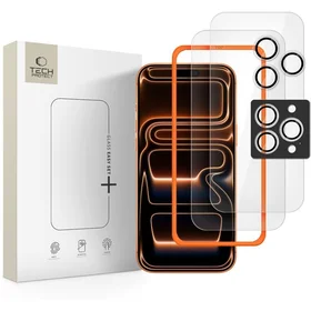Tech-Protect Easy Set+ 3 vnt grūdintas stiklas iPhone 16 Pro Max / 17 Pro Max - skaidrus (m)