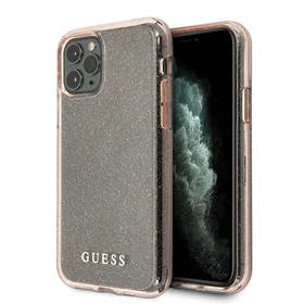 Guess GUHCN58PCGLPI iPhone 11 Pro sidabriškas kietasis dėklas Glitter