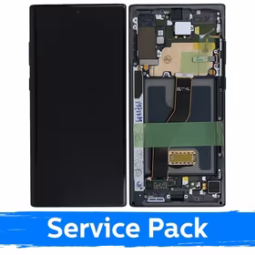 Ekranas skirtas Samsung N975 Note 10 Plus su rėmeliu / Aura Black / (Service Pack)