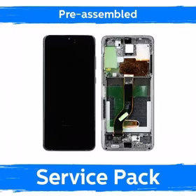 LCD ekranas suderinamas su Samsung G986 (G985) S20 Plus su rėmeliu / Cosmic Gray / (Iš anksto surinktas Service Pack)