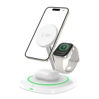 "Tech-Protect QI15W-A46 3in1" magnetinis indukcinis įkroviklis "MagSafe" - baltas