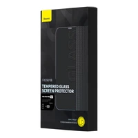 Baseus 2x apsauginių stiklų rinkinys iPhone 14 Pro viso ekrano su garsiakalbio apsauga 0.3mm + montavimo rėmelis