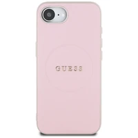 Guess Grained Ring MagSafe dėklas telefonui iPhone 16e - rožinė