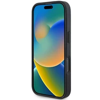 Mercedes tekstūruotos ir lygios odos magnetinis dėklas iPhone 16 Pro Max - juodas