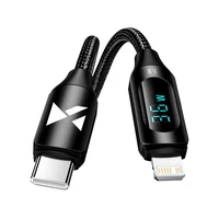 Wozinsky WUCLC2 Lightning - USB-C 36W 480Mb/s kabelis 2m su ekranu - juodas