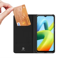 Dux Ducis Skin Pro Dėklas telefonui Xiaomi Redmi A1+ lankstus dangtelis kortų piniginė ir stovas - juodas