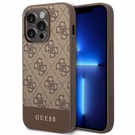 Guess GUHCP14LG4GLBR iPhone 14 Pro 6.1" rudas/rudas kietas dėklas 4G Stripe kolekcija