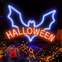 Neon PLEXI LED HALLOWEEN mėlynas raudonas NNE17 Neolia