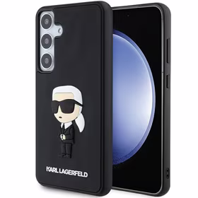 Karl Lagerfeld 3D Guminis Ikonik dėklas telefonui Samsung Galaxy S24+ - juodas