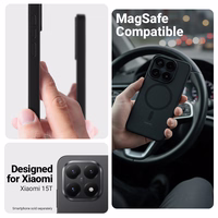 Crong Hybrid Matte Magnetic - Xiaomi 15T MagSafe dėklas (juodas)