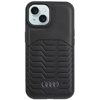 Audi Sintetinės odos dėklas telefonui su Magnetine iPhone 15/14/13 - juodas