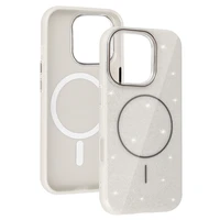 Magnetinis Itin Plonas Blizgus dėklas Iphone 15 Pro sidabrinė