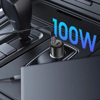CC03 2 prievadų PD100W automobilinis įkroviklis - juodas