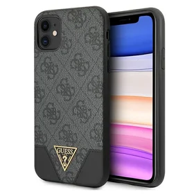 Guess 4G Triangle Collection dėklas telefonui iPhone 11 6.1" / Xr - Pilkas