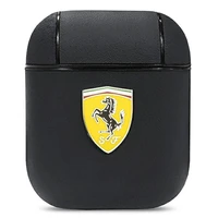 AirPods dėklas Ferrari FESA2LEBK On Track Leather - juodas