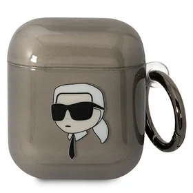 Karl Lagerfeld KLA2HNIKTCK AirPods 1/2 dėklas juodas/juodas Karl`s Head