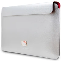 Hello Kitty PU Metal Logo dėklas 14" nešiojamam kompiuteriui - sidabrinis