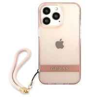 Guess permatomas dirželis dėklas iPhone 13 Pro / 13 6.1" - rožinis