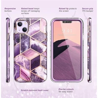Supcase Cosmo dėklas telefonui iPhone 14 Plus - rožinis marmuras