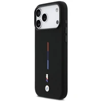 BMW M Silicon Tricolor Line MagSafe deklas iPhone 17 Pro Max - juodas
