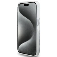 Hello Kitty Liquid Glitter Charms Kitty Head dėklas telefonui iPhone 14 Pro Max - sidabrinė