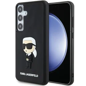 Karl Lagerfeld 3D Guminis Ikonik dėklas telefonui Samsung Galaxy S24+ - juodas