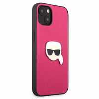 Karl Lagerfeld Odinis Ikonik Karl's Head Metalinis dėklas iPhone 13 mini - rožinis