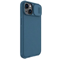 Nillkin CamShield Pro dėklas iPhone 14 Plus šarvuotas dėklas su kameros apsauga mėlynas