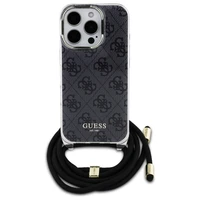 Guess Crossbody Cord 4G Print dėklas iPhone 16 Pro Max - juodas