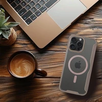 SMART MAG knygos tipo dėklas, suderinamas su MagSafe, skirtas IPHONE 15 Pro Max, titano spalvos