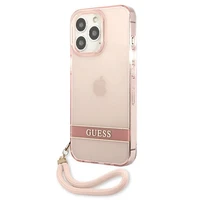 Guess permatomas dirželis dėklas iPhone 13 Pro / 13 6.1" - rožinis
