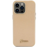 Guess Glitter Glossy Script Dėklas telefonui iPhone 15 Pro Max - auksinis