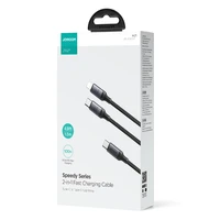 Joyroom Speedy Series S-A21 2in1 USB-C - USB-C / Lightning kabelis 100W 1.5 m - juodas