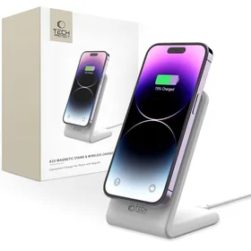 Tech-Protect QI15W-A23 MagSafe 15W indukcinis įkroviklis stovo formos - baltas