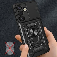 Hibridinis šarvuotas Camshield dėklas su stovu ir kameros dangteliu Xiaomi 15 5G - juodas